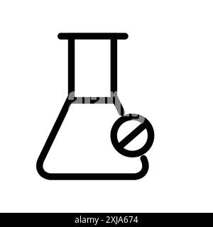 Silikonfreies Symbol in dünner Linienkontur und linearem Vektorzeichen Stock Vektor