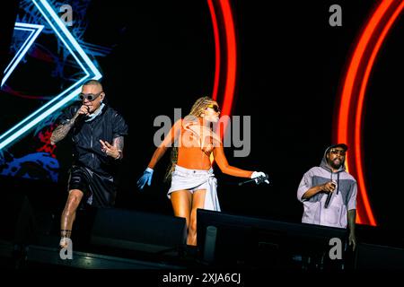 Mailand, Italien. Juli 2024. Alternative Hip-Hop-Gruppe Black Eyed Peas treten am 16. Juni 2024 live auf der Fiera Milano Live in Rho, Mailand, Italien auf (Foto: Maria Laura Arturi/NurPhoto) Credit: NurPhoto SRL/Alamy Live News Stockfoto