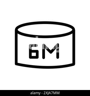 Pao 6 m Symbolsatz in dünner Linienkontur und linearem Vektorzeichen Stock Vektor