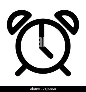 Uhrensymbol in Form einer dünnen Linienkontur und linearem Vektorzeichen eingestellt Stock Vektor