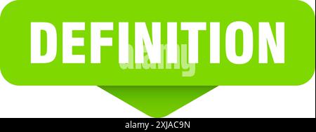 Definitionsaufkleber. Definitionszeichen auf transparentem Hintergrund. Rechteckige Taste Stock Vektor