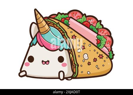 Unicorn Taco Vektor-Illustration Stock Vektor