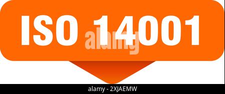 Aufkleber nach iso 14001. iso 14001-Zeichen auf transparentem Hintergrund. Rechteckige Taste Stock Vektor