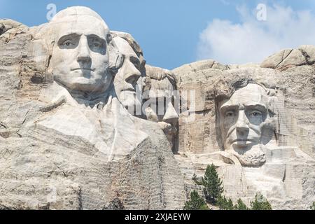 Das Mount Rushmore National Memorial befindet sich vor den Toren von Keystone, South Dakota, Vereinigte Staaten von Amerika. Stockfoto