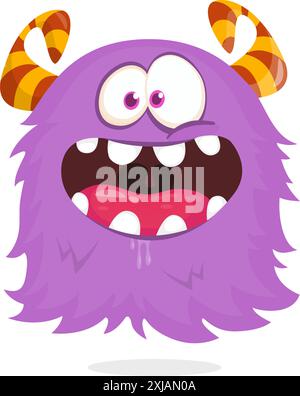 Wütendes fliegende Monster mit lustigem Gesicht. Halloween-Vektor-Illustration. Stock Vektor