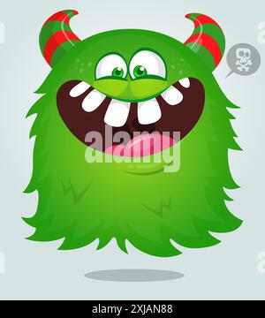 Wütendes fliegende Monster mit lustigem Gesicht. Halloween-Vektor-Illustration. Stock Vektor