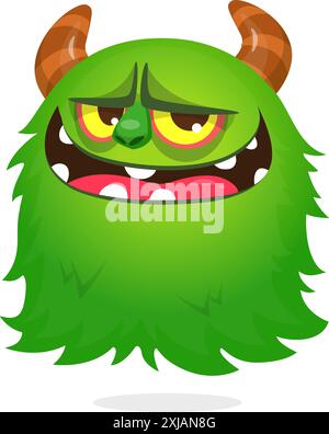 Wütendes fliegende Monster mit lustigem Gesicht. Halloween-Vektor-Illustration. Stock Vektor
