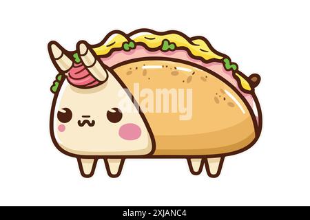 Unicorn Taco Vektor-Illustration Stock Vektor