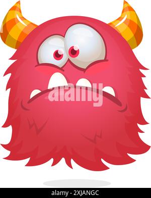 Wütendes fliegende Monster mit lustigem Gesicht. Halloween-Vektor-Illustration. Stock Vektor