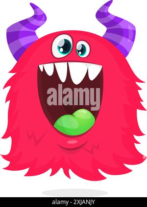 Wütendes fliegende Monster mit lustigem Gesicht. Halloween-Vektor-Illustration. Stock Vektor
