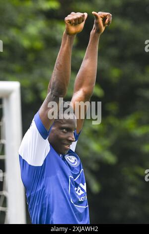 Gent, Belgien. Juli 2024. Jong Gent's Abubakar Idris Abdullahi ein Spiel zwischen Jong Gent (KAA Gent's U23) und Jong Kortrijk (KV Kortrijk's U23) in der Chillax Arena in Oostakker, Gent, Mittwoch, 17. Juli 2024. BELGA FOTO FREDERIC SIERAKOWSKI Credit: Belga News Agency/Alamy Live News Stockfoto