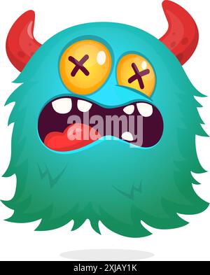 Wütendes fliegende Monster mit lustigem Gesicht. Halloween-Vektor-Illustration. Stock Vektor