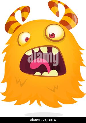Wütendes fliegende Monster mit lustigem Gesicht. Halloween-Vektor-Illustration. Stock Vektor