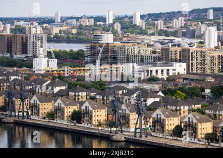 London, Royaume Univ. Juli 2024. Royal Dock Illustration während des Hankook London ePrix 2024, 10. Treffens der ABB FIA Formel E Weltmeisterschaft 2023-24, auf der Excel London vom 18. Bis 21. Juni 2024 in London, Vereinigtes Königreich - Foto Julien Delfosse/DPPI Credit: DPPI Media/Alamy Live News Stockfoto