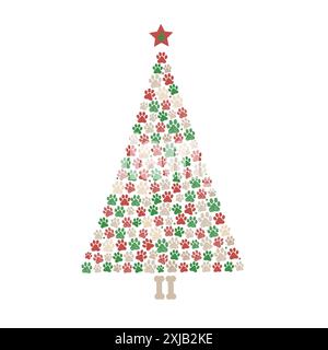 Kiefer aus Pfotenabdrücken Stock Vektor