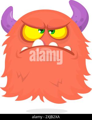 Wütendes fliegende Monster mit lustigem Gesicht. Halloween-Vektor-Illustration. Stock Vektor