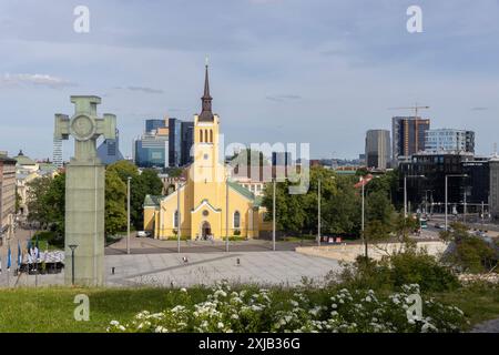 Blick auf den Freiheitsplatz in Tallinn, Estland Stockfoto