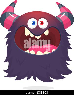 Wütendes fliegende Monster mit lustigem Gesicht. Halloween-Vektor-Illustration. Stock Vektor