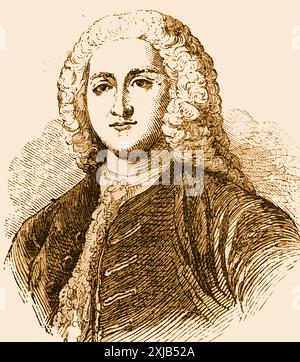 Ein frühes englisches Porträt des britischen Politikers George Grenville (1712–1770), des britischen Premierministers, des Finanzministers, des Ersten Lord der Admiralität, des Sekretärs des Nordens und des parlaments für Buckingham Stockfoto