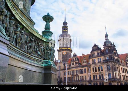 Schloss Dresden oder Königspalast. Dresden, Sachsen, Deutschland. Stockfoto