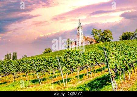 Blick auf die Birnau-Kirche, Bodensee, Deutschland Stockfoto