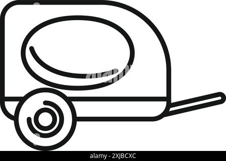 Minimalistisches Symbol eines kleinen Campinganhängers für eine Person für Reise und Abenteuer Stock Vektor