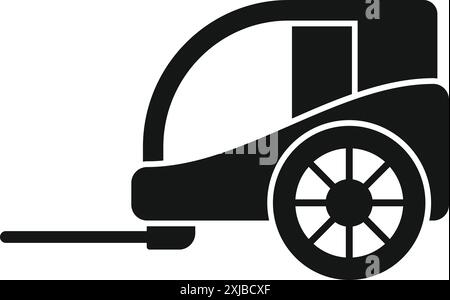 Schwarze Silhouette eines Fahrradanhängers zum Transport von Kindern, Fracht oder Haustieren Stock Vektor