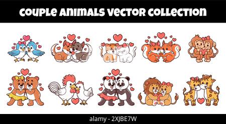 Satz von zwei Tieren Vektor-Illustration Stock Vektor