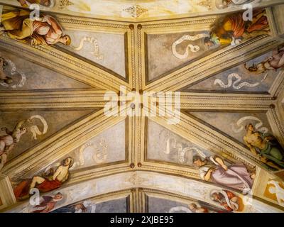 Fresko von Romanino an der Decke der Kirche Santa Maria della Neve, Pisogne Stockfoto