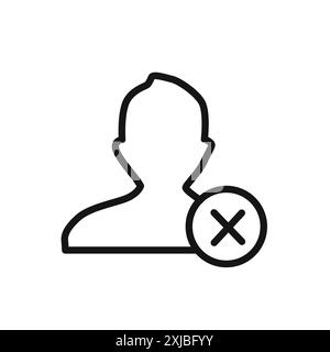 Benutzersymbol blockieren lineares Vektorgrafik-Zeichen oder Symbolsatz für Web-App-ui Stock Vektor