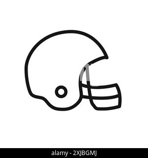 american Football Spieler Helm Symbol lineares Vektorgrafik Zeichen oder Symbolsatz für Web App ui Stock Vektor