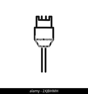 ethernet-Kabelstecker, Symbol für lineare Vektorgrafik oder Symbolsatz für die Web-App-benutzeroberfläche Stock Vektor