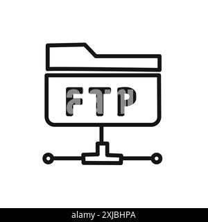 FTP-Symbol Navigieren nach oben lineares Vektorgrafikzeichen oder Symbolsatz für die Web-App-benutzeroberfläche Stock Vektor