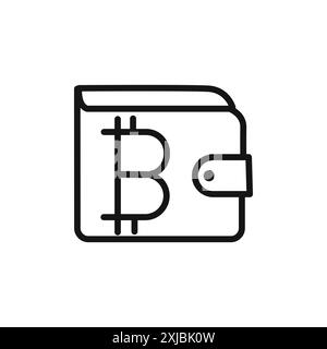 bitcoin Wallet Symbol lineares Vektorgrafik Zeichen oder Symbolsatz für Web-App-ui Stock Vektor