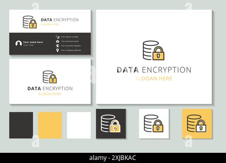 Visitenkartendesign mit Logo-Konzept zur Datenverschlüsselung Stock Vektor