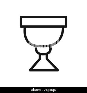 Heiliger Kelch-Symbol lineares Vektor-Grafikzeichen oder Symbolsatz für Web-App-ui Stock Vektor