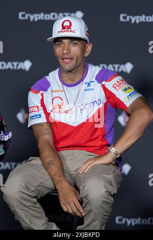 Jorge MARTIN (SPA) - Prima Pramac Racing nimmt an der Pressekonferenz des MotoGP CryptoDATA Motorrad Grand Prix von Österreich auf dem Red Bull Ring Teil. Stockfoto