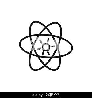 Atomic Scientific Symbol lineare Vektorgrafik Zeichen oder Symbolsatz für Web-App-ui Stock Vektor