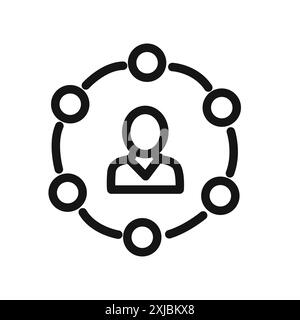 Affiliate-Marketing-Symbol lineares Vektorgrafik-Zeichen oder Symbolsatz für Web-App-ui Stock Vektor