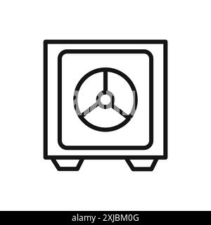 Safe Box Symbol lineares Vektorgrafik Zeichen oder Symbolsatz für Web-App-ui Stock Vektor