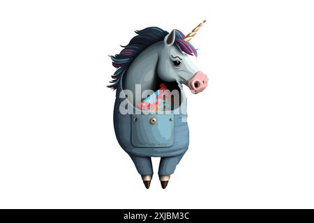Einhorn in Pocket Vector Illustration Stock Vektor