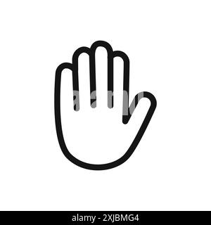 Erhöhtes Handsymbol lineares Vektorgrafik-Zeichen oder Symbolsatz für Web-App-ui Stock Vektor