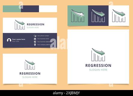 Logo-Konzept mit einem Pfeil nach unten, der die Regression darstellt Stock Vektor