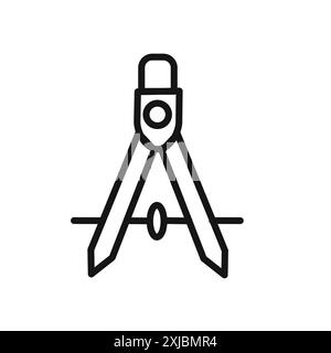 Geometrisches Kompasssymbol lineares Vektorgrafikzeichen oder Symbolsatz für die Web-App-benutzeroberfläche Stock Vektor