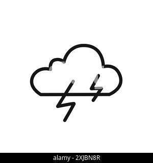 Thunder Lightning Symbol Linearvektorgrafik Zeichen oder Symbolsatz für Web-App-ui Stock Vektor