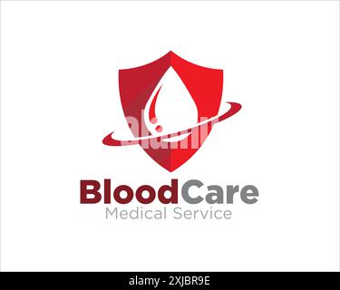 Blutschutz-Logo-Designs für Medizin und Gesundheitswesen Stock Vektor