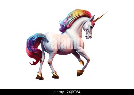 Ganzkörperfigur Des Einhorns Vektor-Illustration Stock Vektor