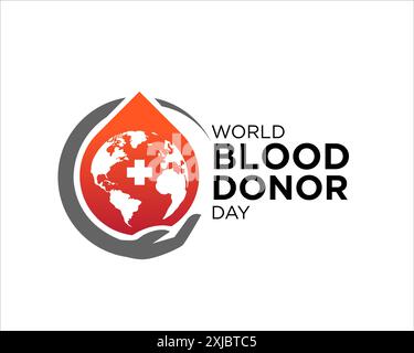 World Blood Spender Day Logo Designs für Gesundheit und medizinischen Service Stock Vektor