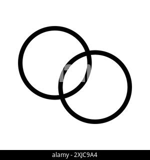Überlappendes Symbol flach in Schwarzweiß-Umrissvektor festgelegt Stock Vektor