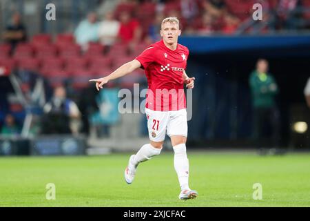 Krakau, Polen. Juli 2024. Patryk Gogol aus Wisla Krakau wurde während des Ausscheidungsspiels der UEFA Europa League 2024/2025 zwischen Wisla Krakau und KF Llapi Podujevo im City Stadium gesehen. Endpunktzahl: Wisla Krakau 2:0 KF Llapi Podujevo. Quelle: SOPA Images Limited/Alamy Live News Stockfoto